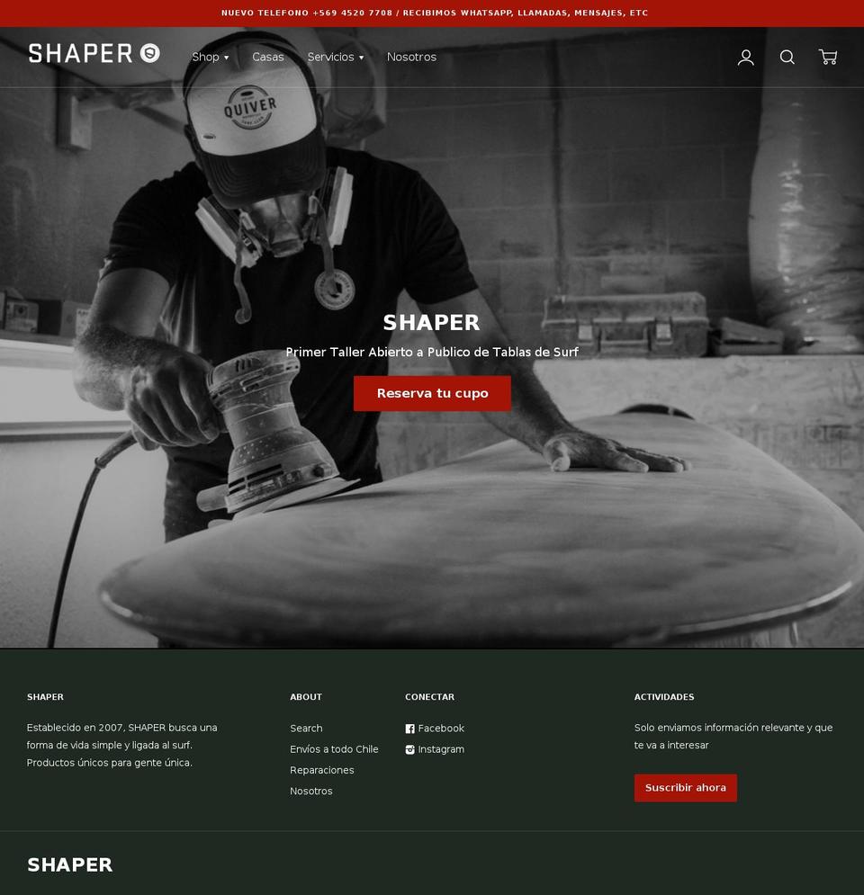 shaperstudios.cl shopify website screenshot