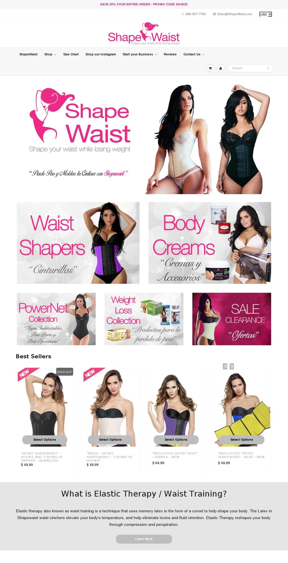 shapewaist.com shopify website screenshot