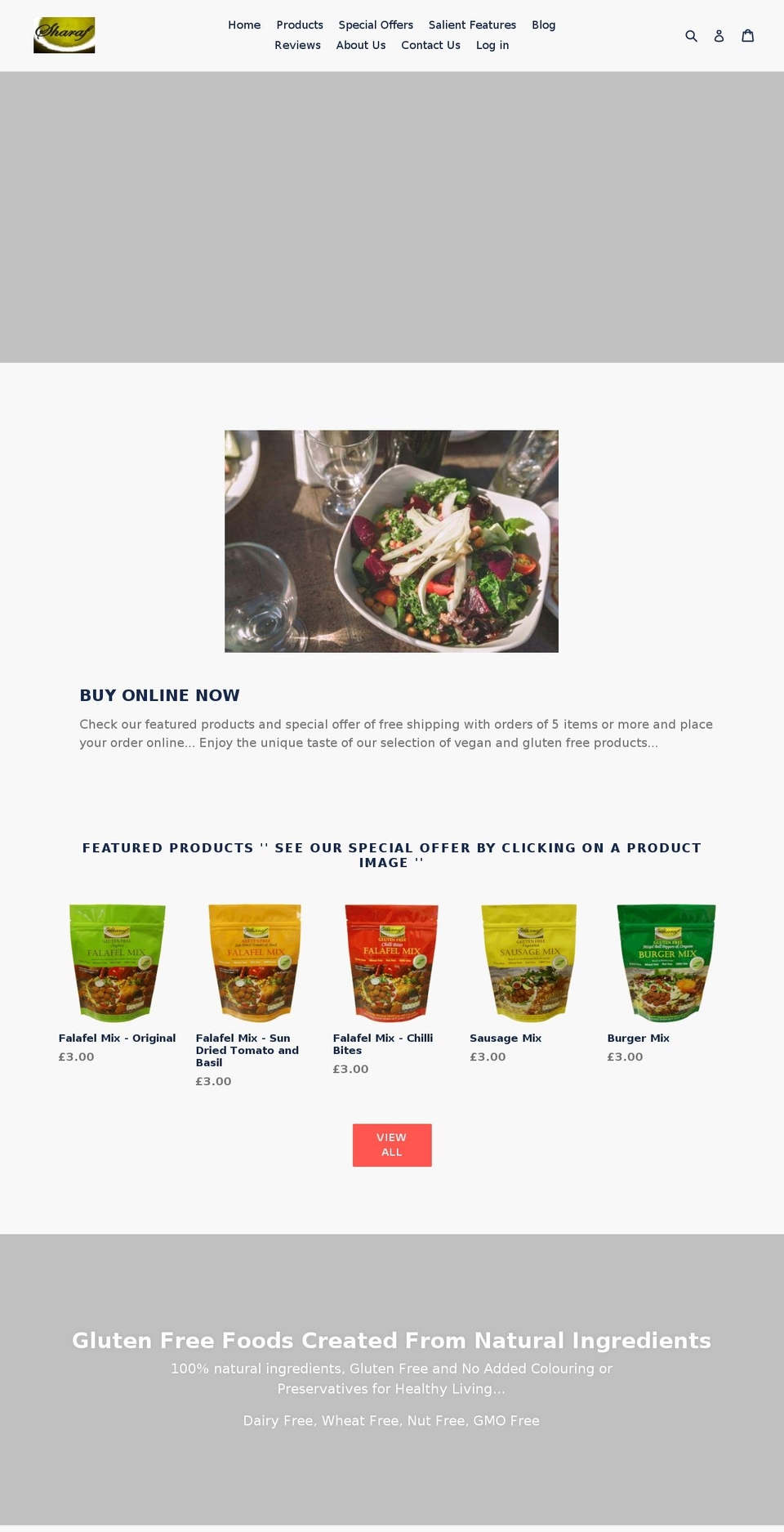 sharafsfood.co.uk shopify website screenshot