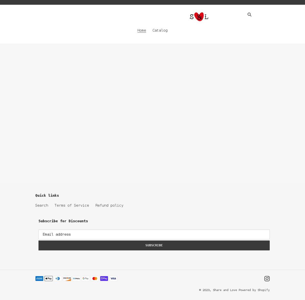 shareandlove.com shopify website screenshot