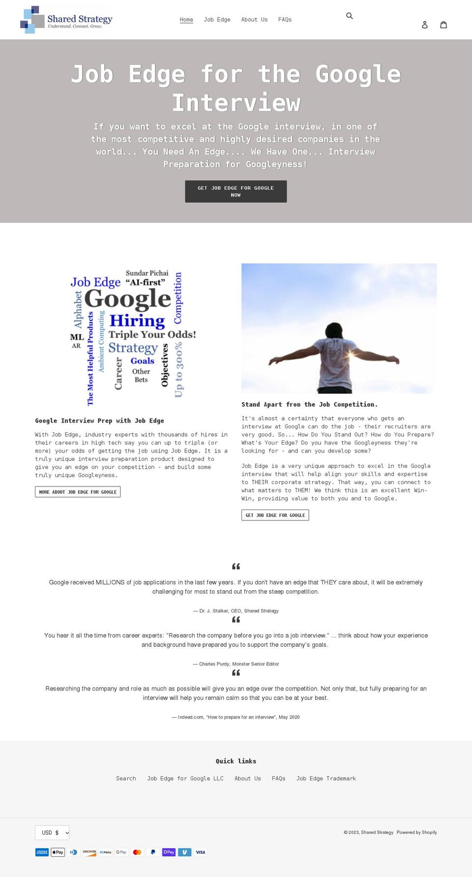 sharedstrategy.com shopify website screenshot