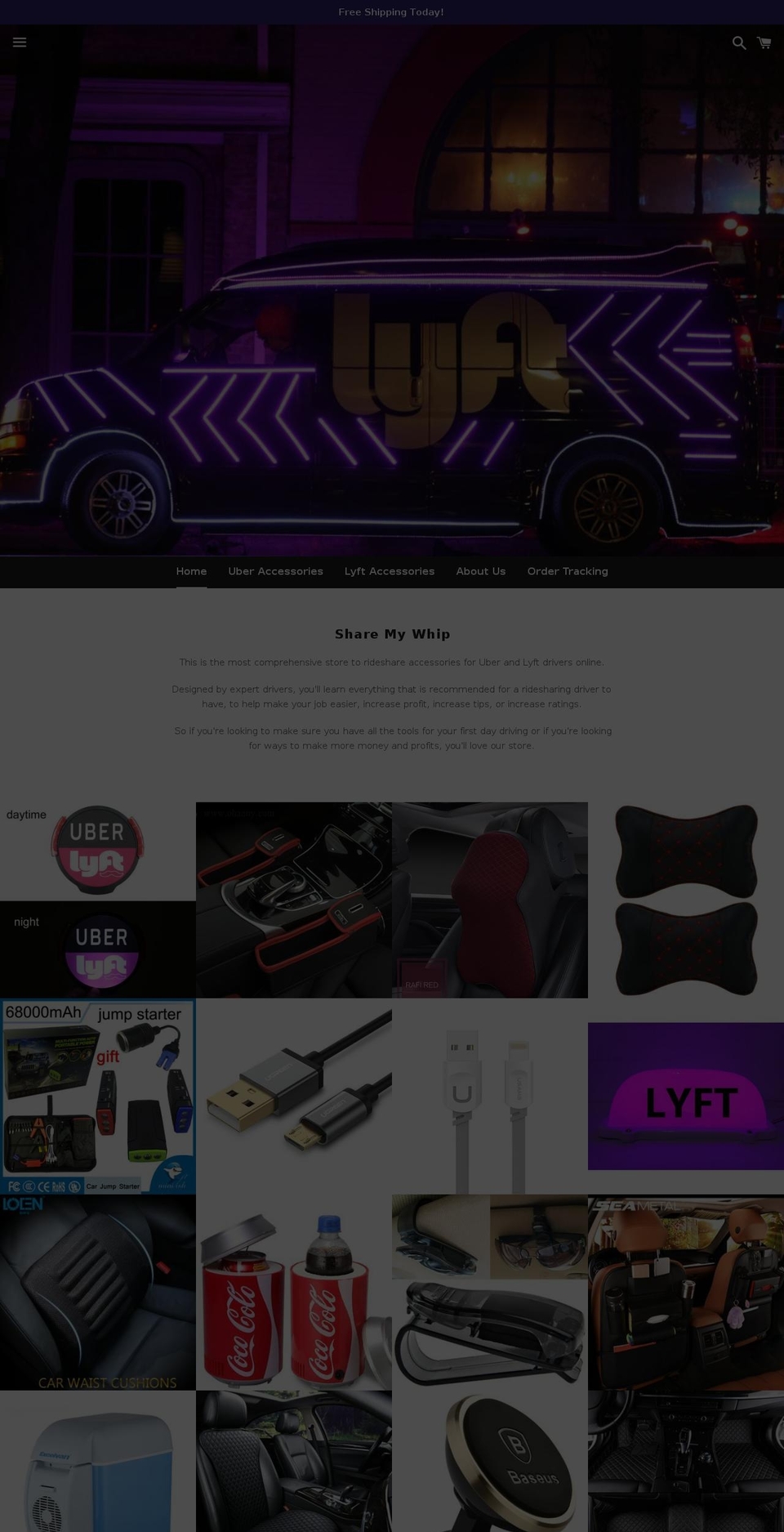 sharemywhip.com — Shopify storefront screenshot
