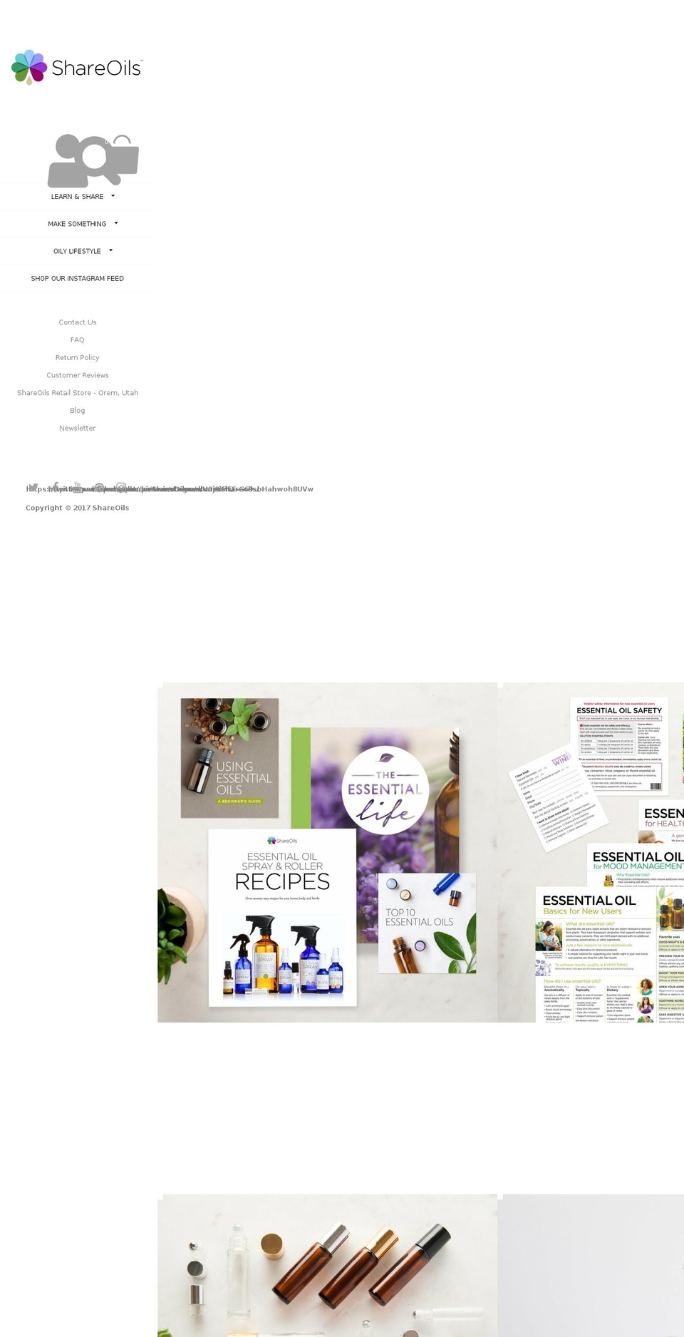 shareoils.com shopify website screenshot