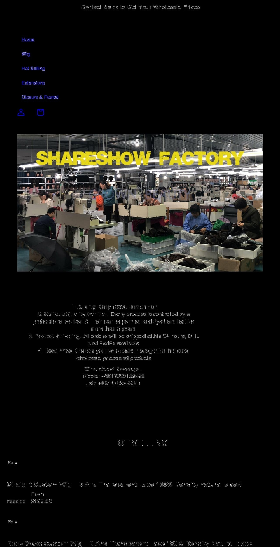 shareshowhair.com shopify website screenshot