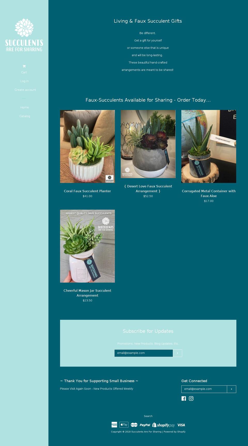 sharesucculents.com — Shopify storefront screenshot