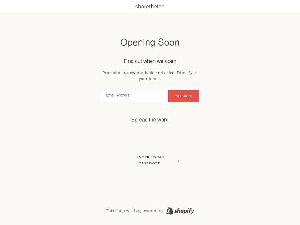 sharethetop.myshopify.com shopify website screenshot