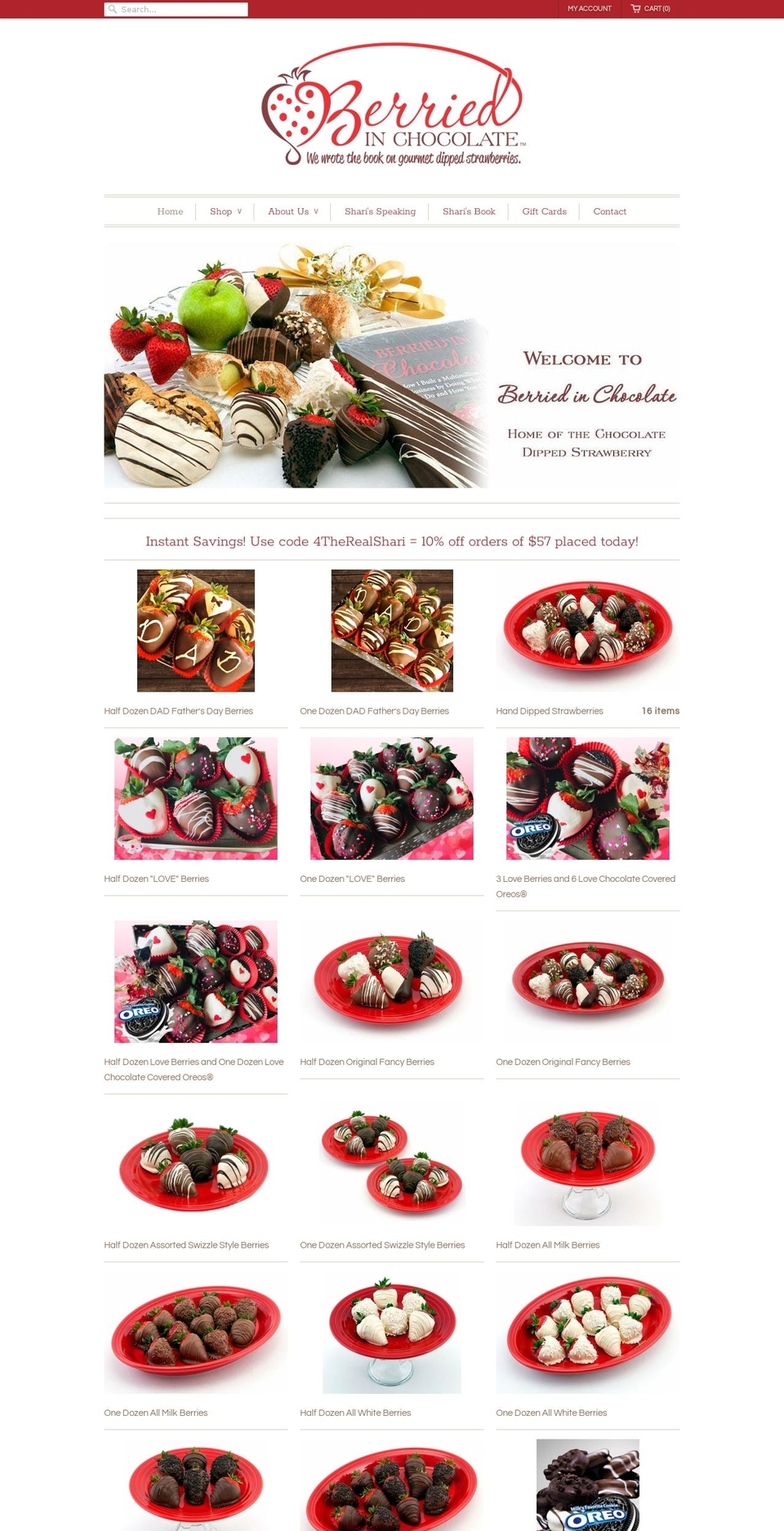 berried-in-chocolate Shopify theme site example sharisgourmetgifts.com