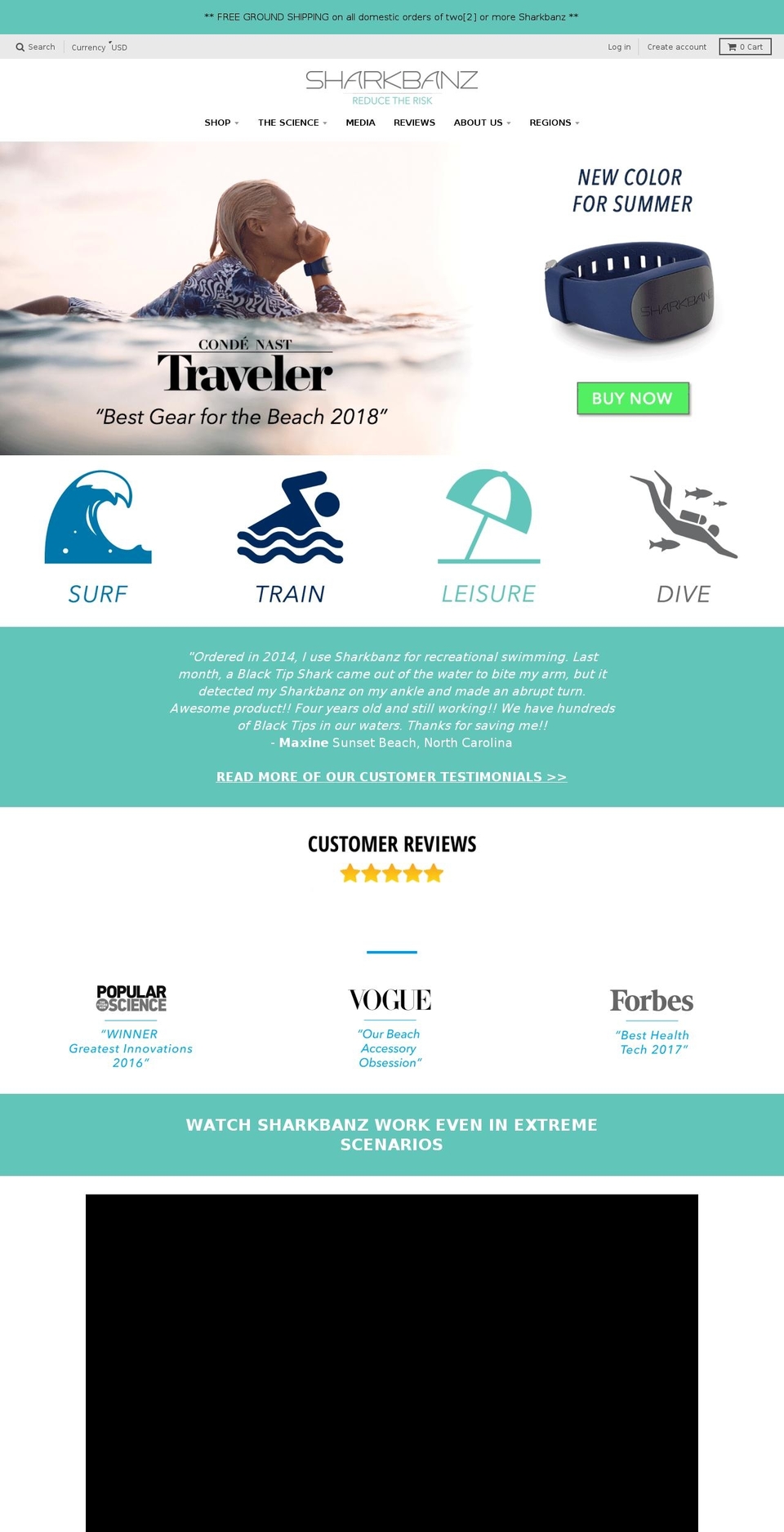 sharkbanz.com — Shopify storefront screenshot