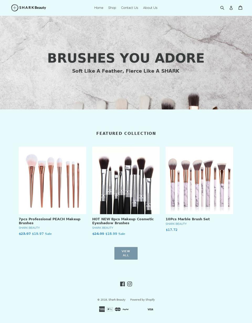 sharkbeauty.com — Shopify storefront screenshot