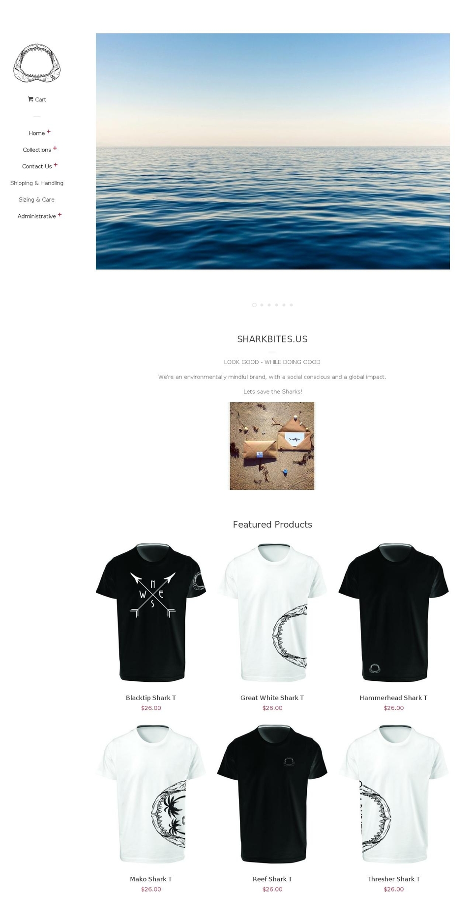 sharkbites.us shopify website screenshot