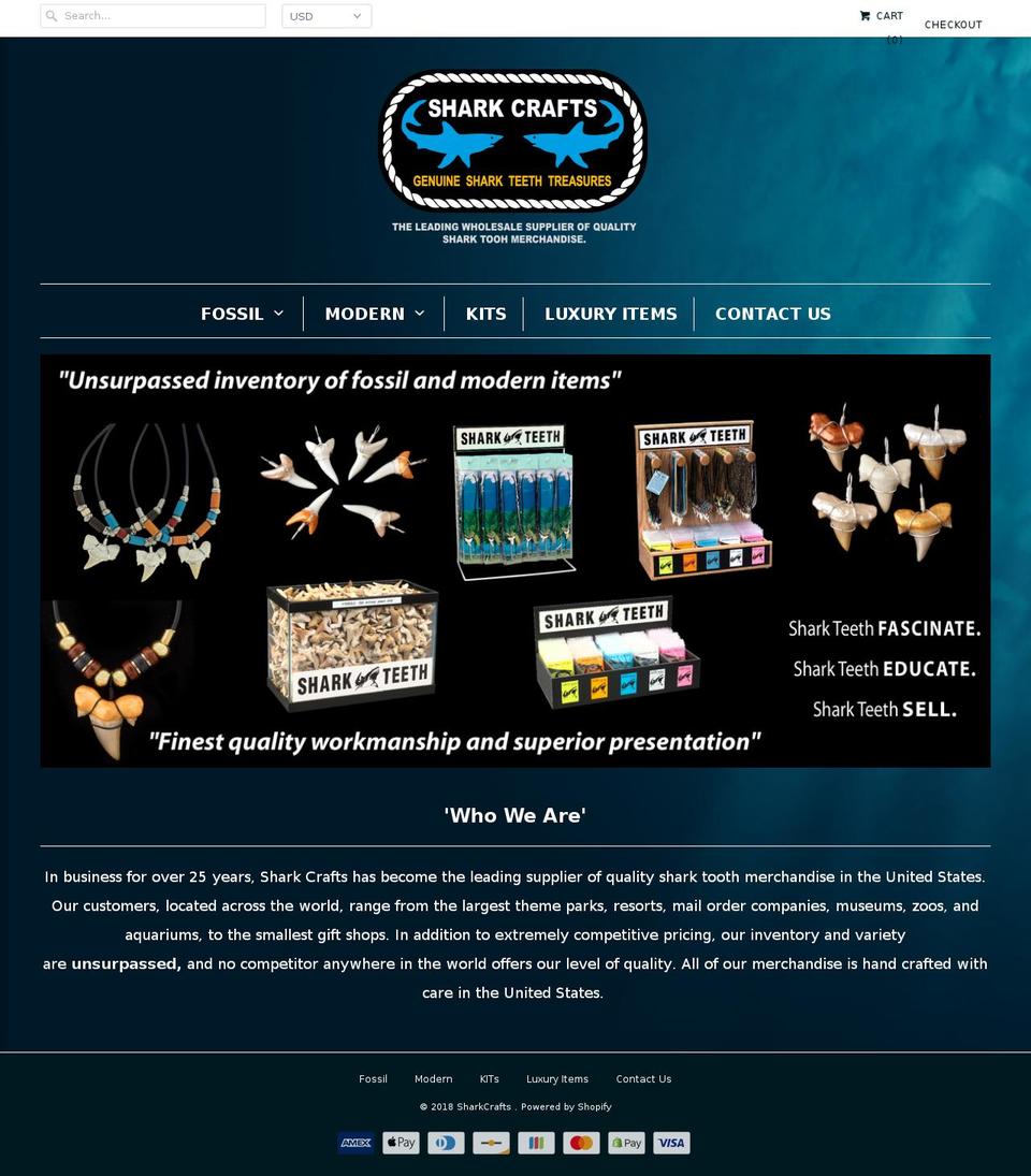sharkcrafts.com — Shopify storefront screenshot