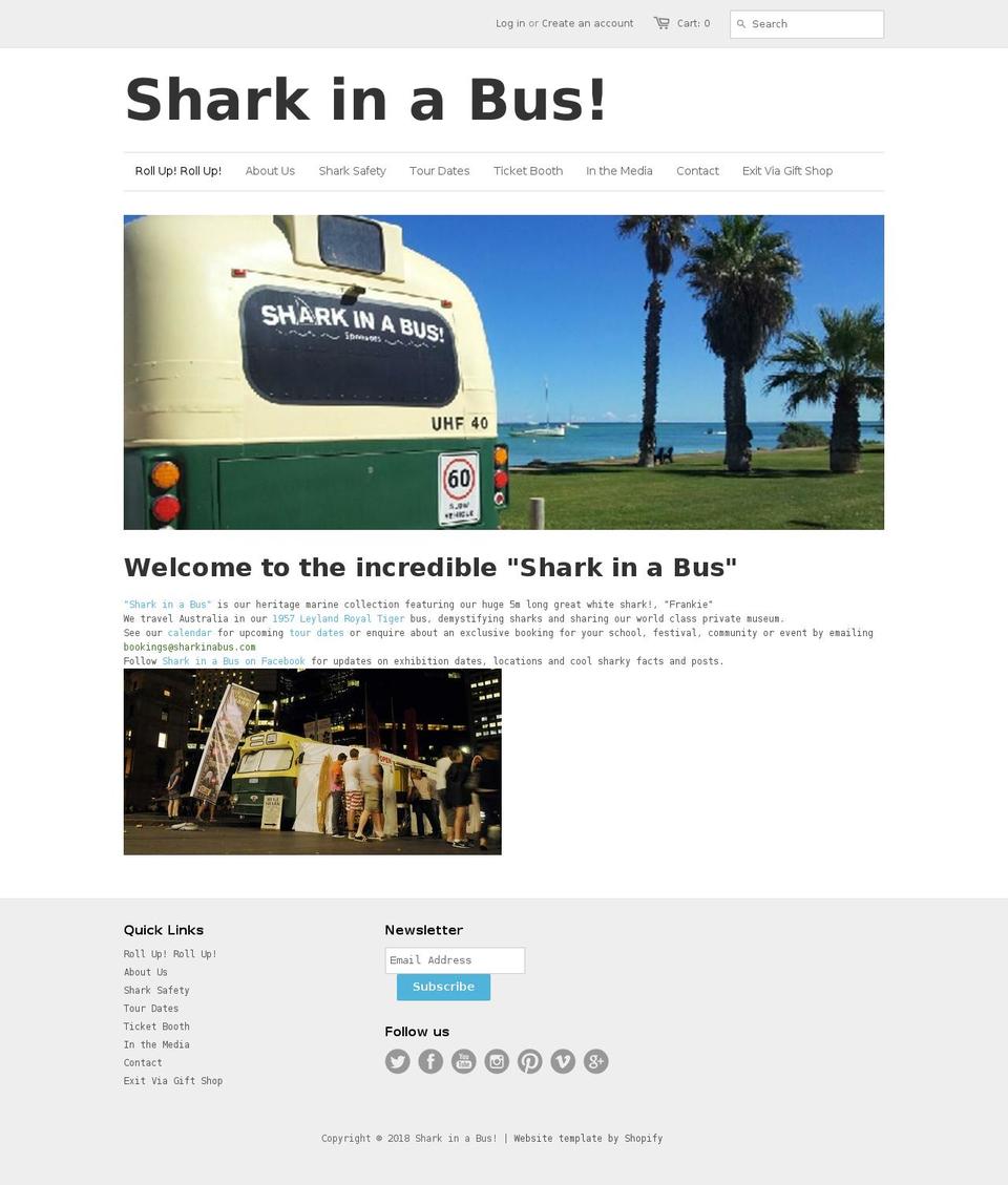 sharkinabus.com — Shopify storefront screenshot