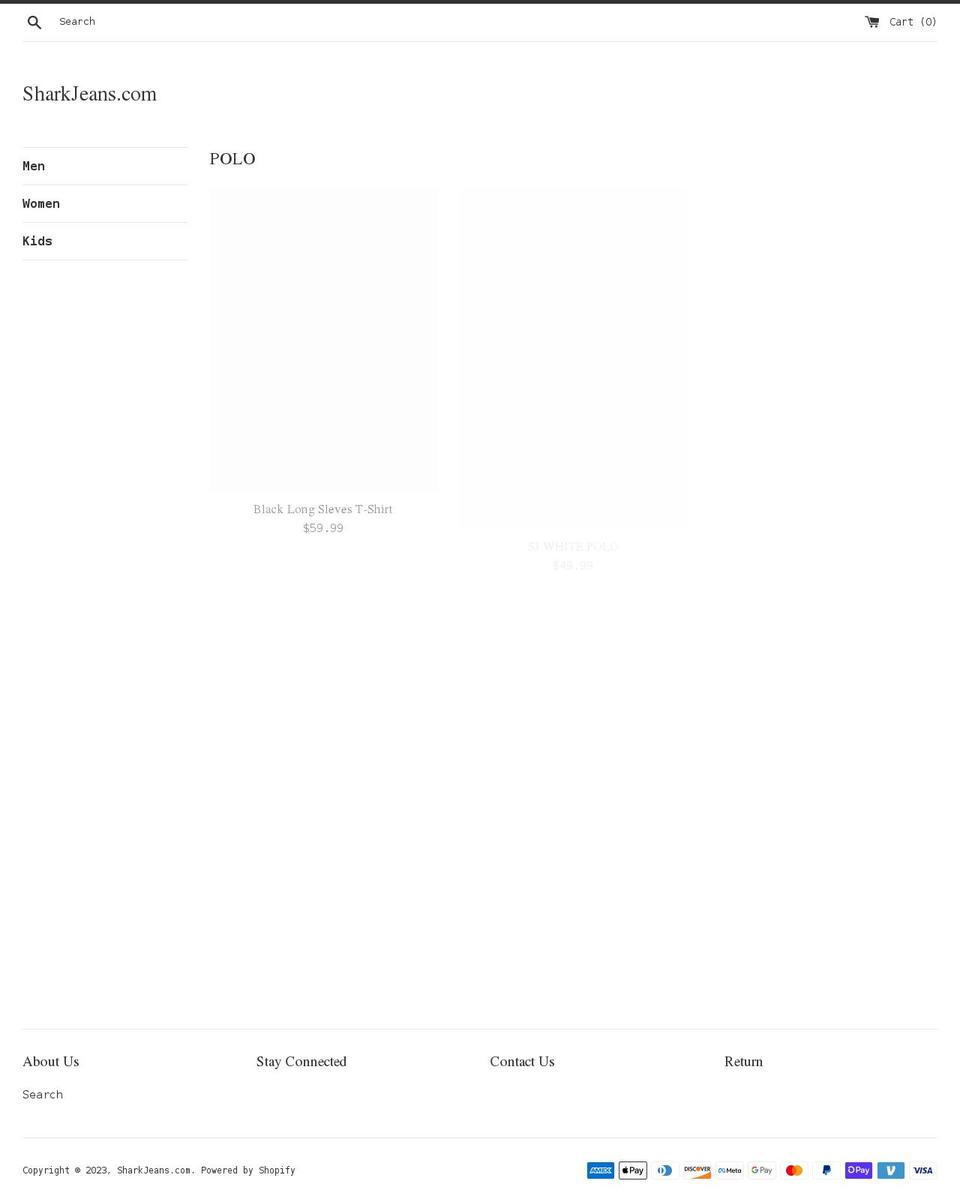 sharkjeans.com shopify website screenshot