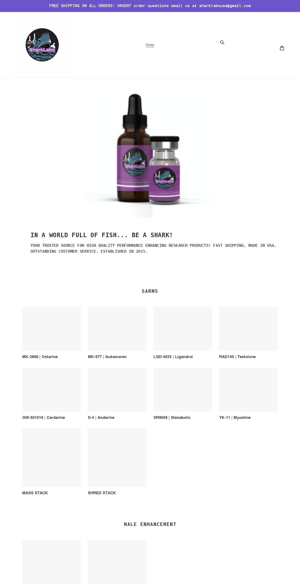 sharklabsusa.com shopify website screenshot