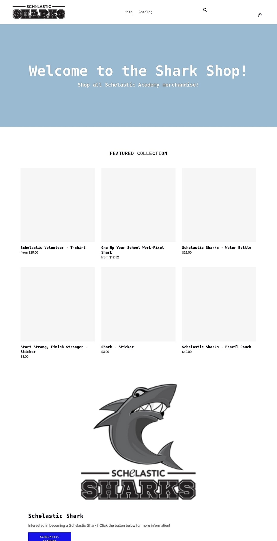 sharkshop.org shopify website screenshot