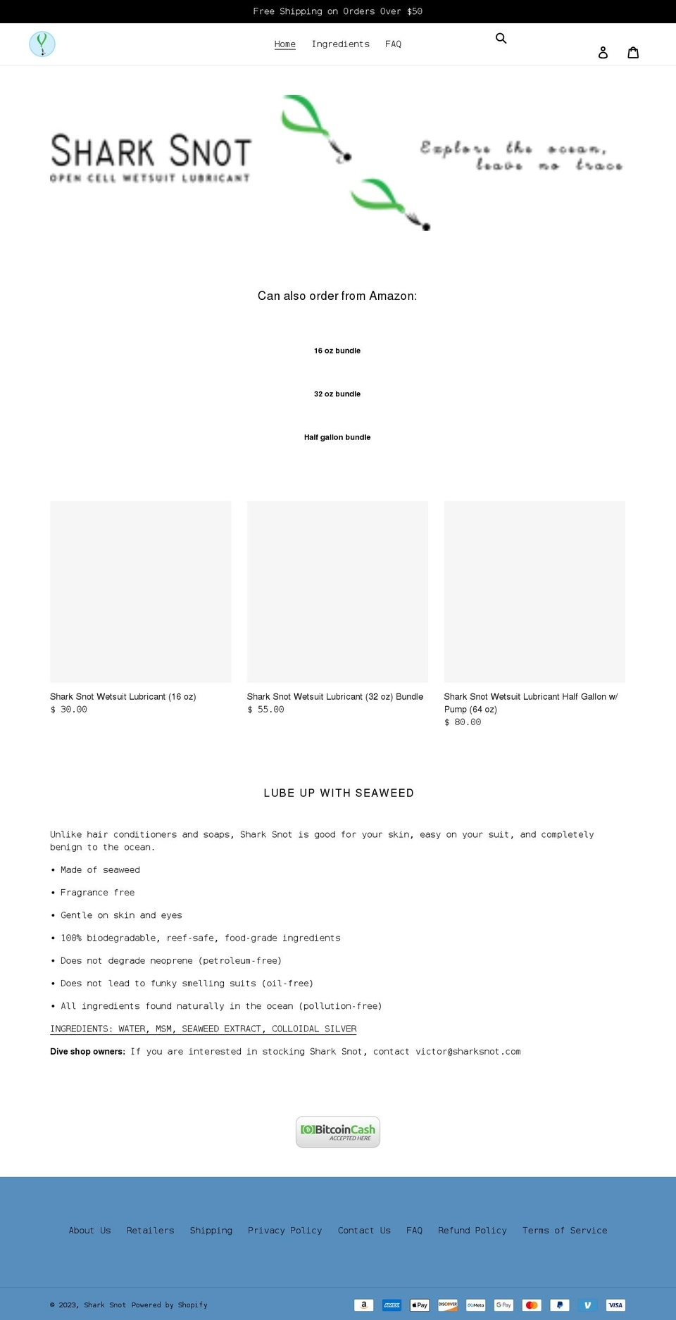 sharksnot.com shopify website screenshot