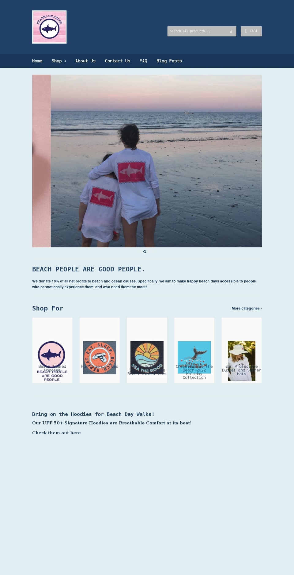 sharksonshoreapparel.com — Shopify storefront screenshot