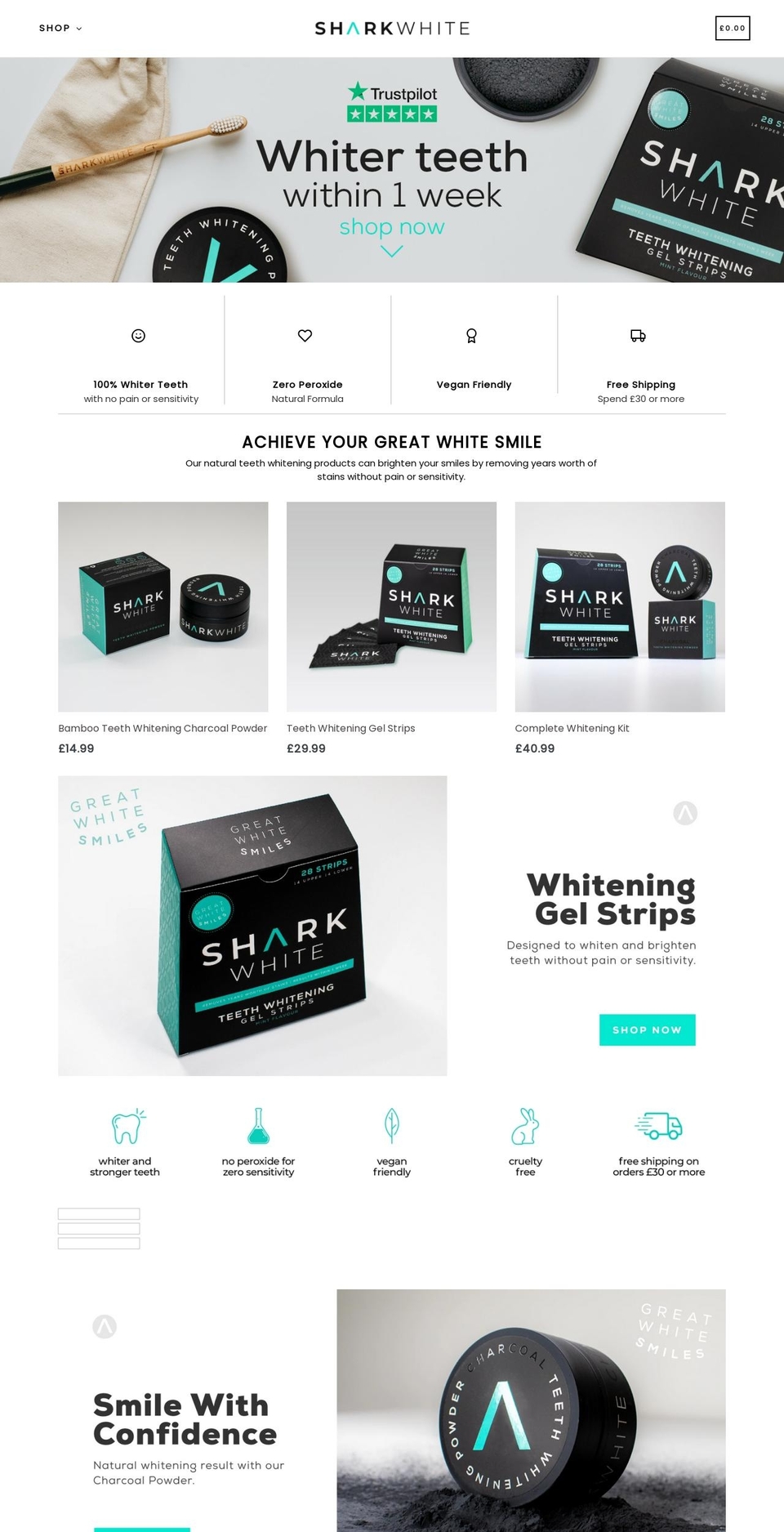 sharkwhite.com shopify website screenshot