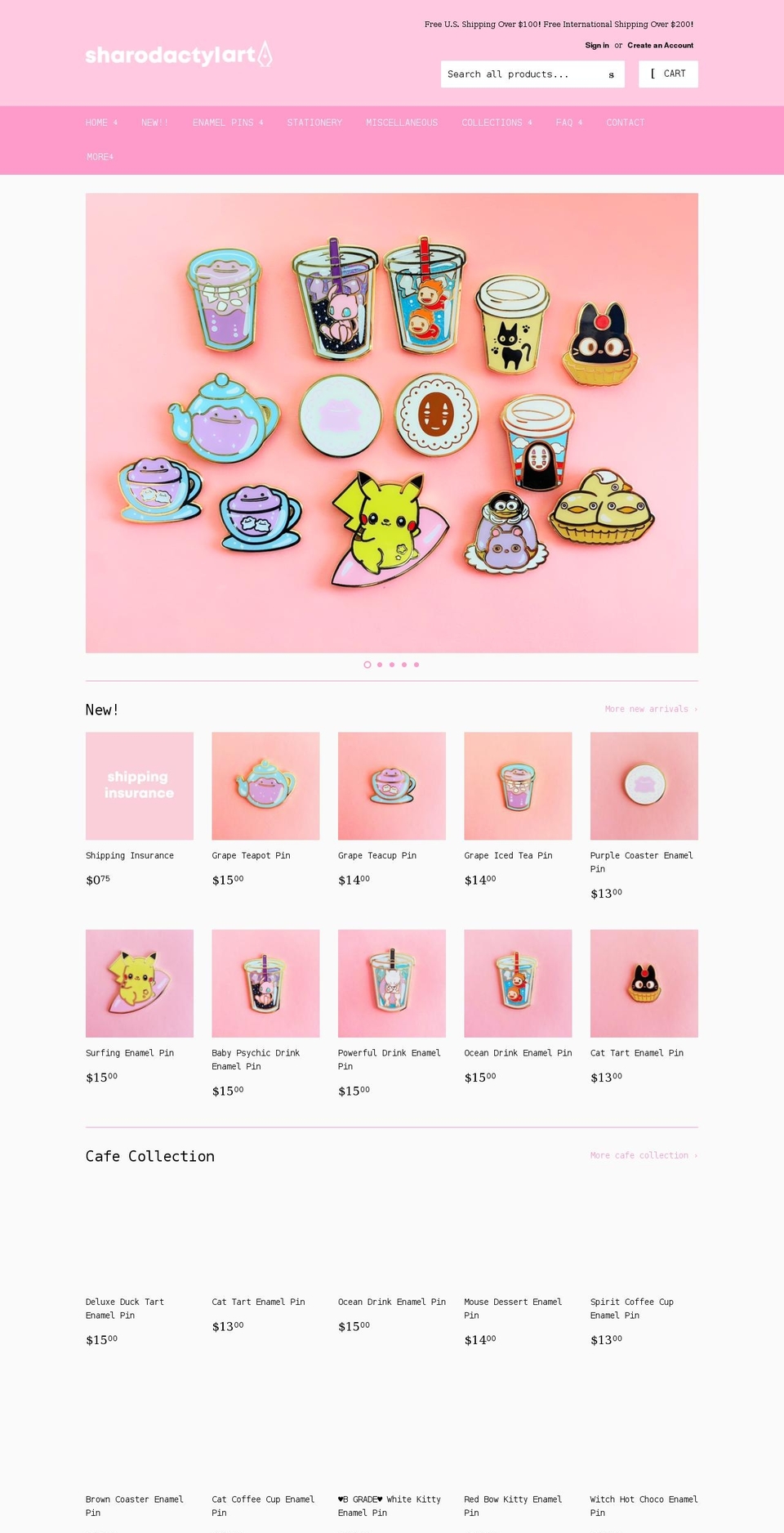 sharodactylart.com shopify website screenshot