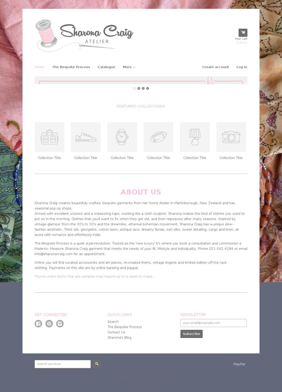 sharonacraig.com shopify website screenshot