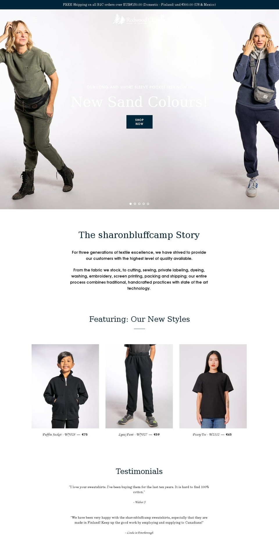 sharonbluffcamp.com shopify website screenshot