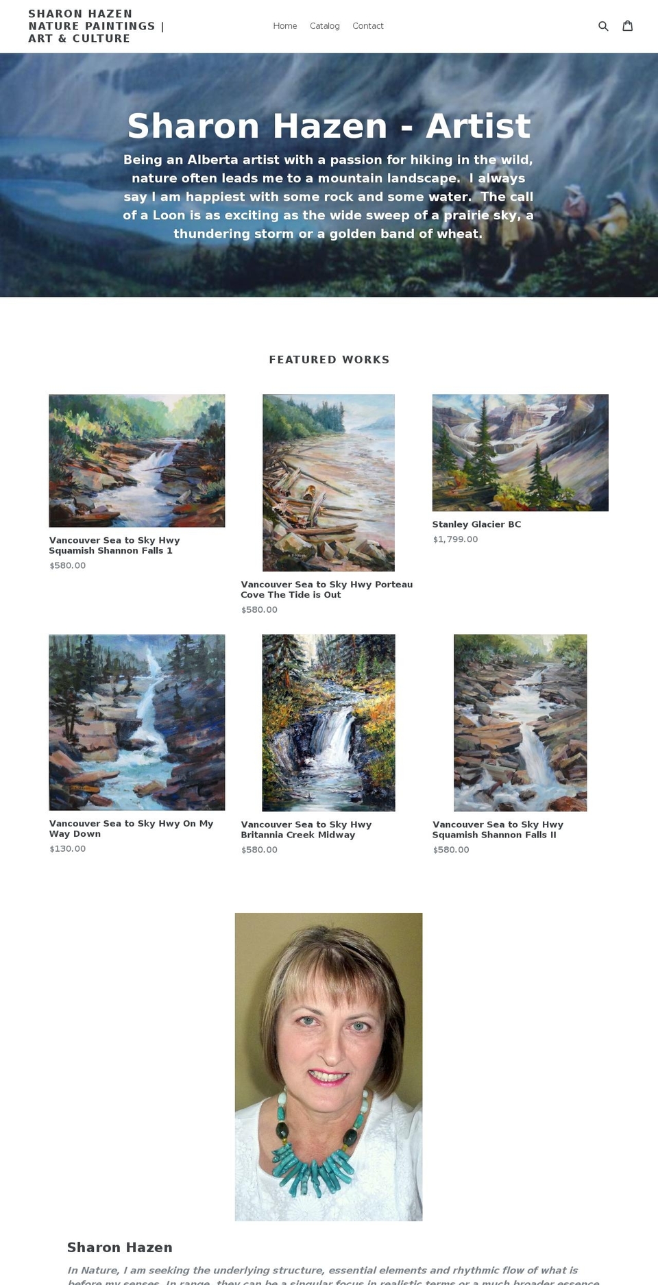 sharonhazen.com — Shopify storefront screenshot