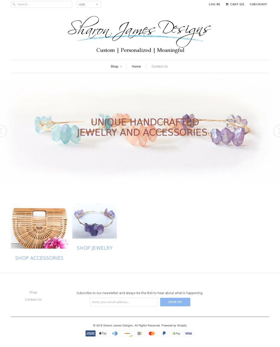 sharonjamesdesigns.com shopify website screenshot