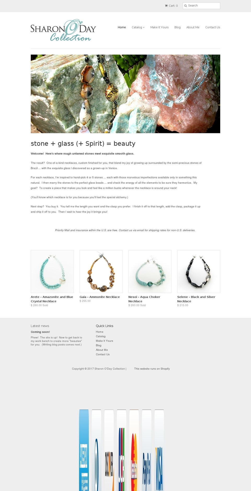 sharonodaycollection.com shopify website screenshot