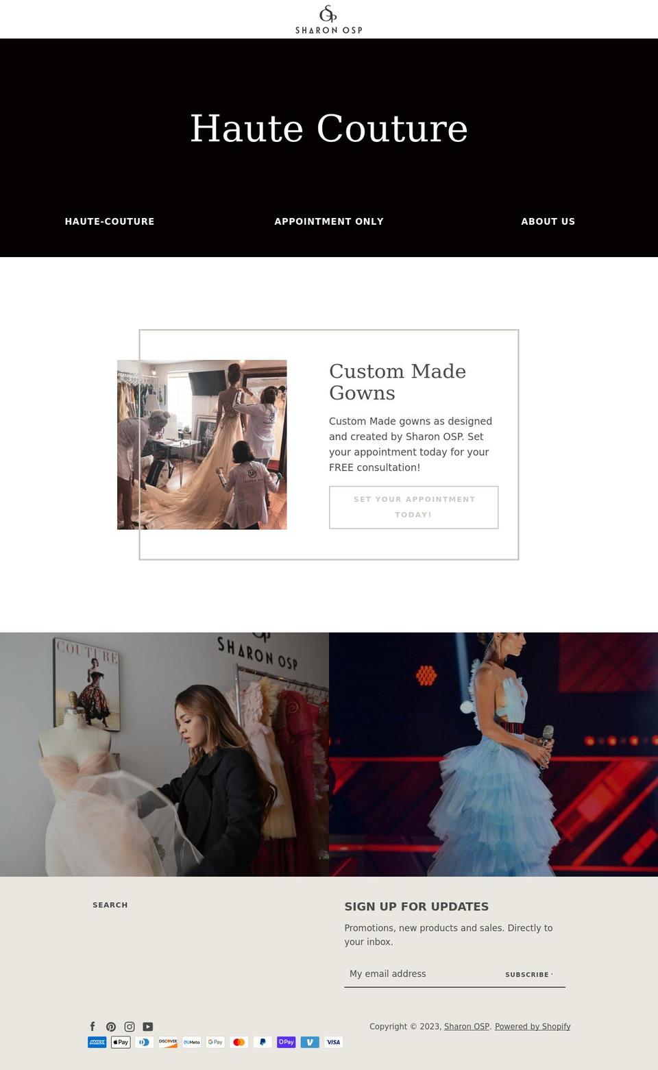 sharonosp.com shopify website screenshot