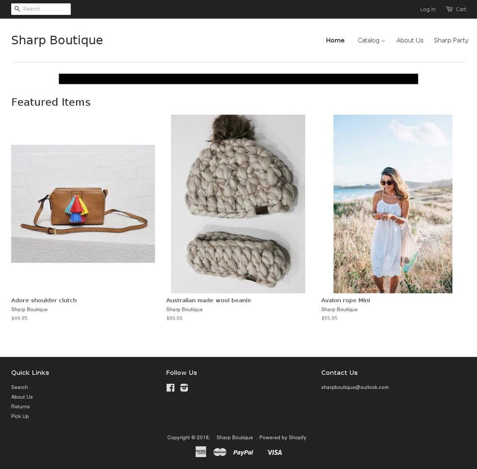 sharpboutique.com shopify website screenshot