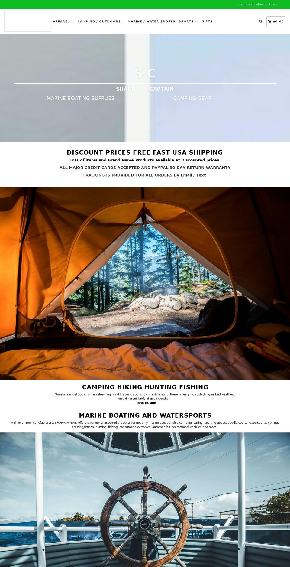 sharpcaptain.com — Shopify storefront screenshot