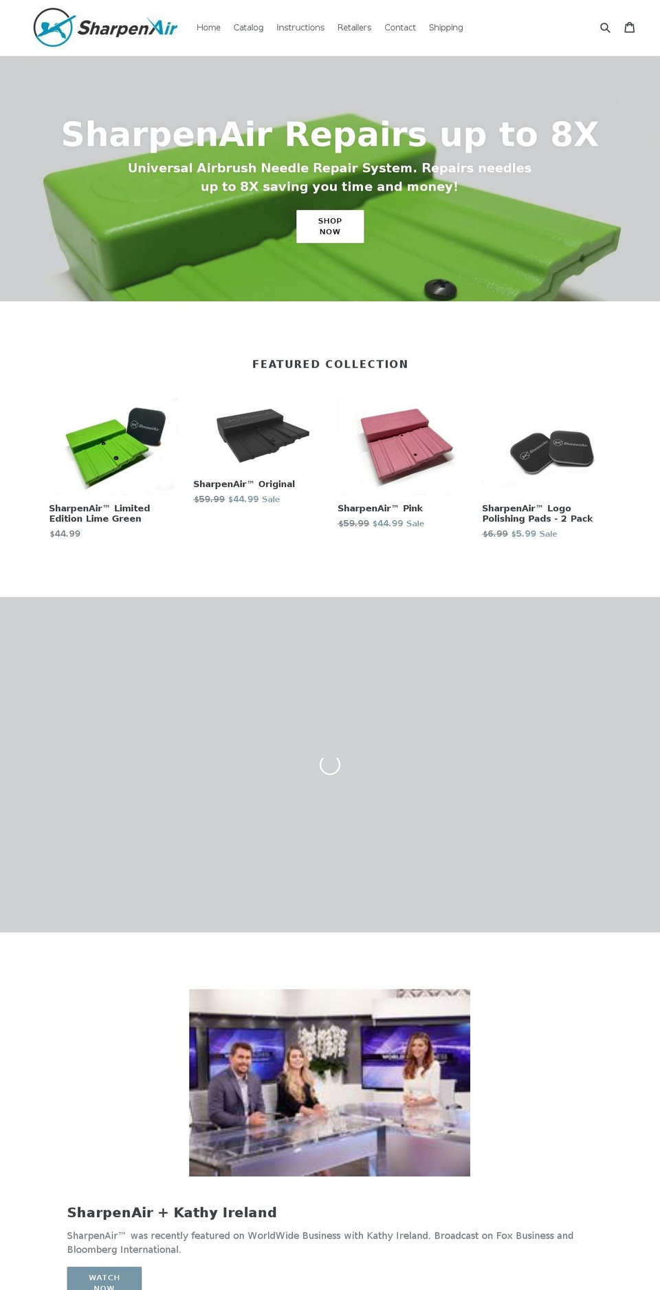 sharpenair.com shopify website screenshot