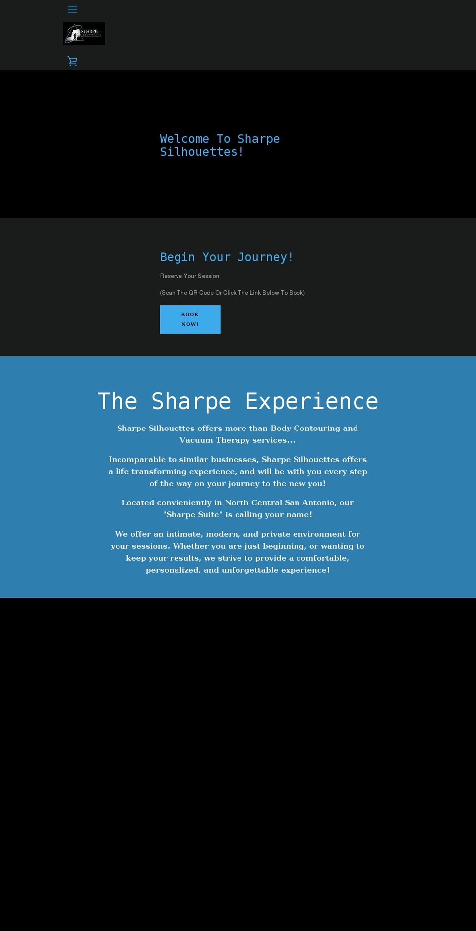 sharpesilhouettes.com shopify website screenshot