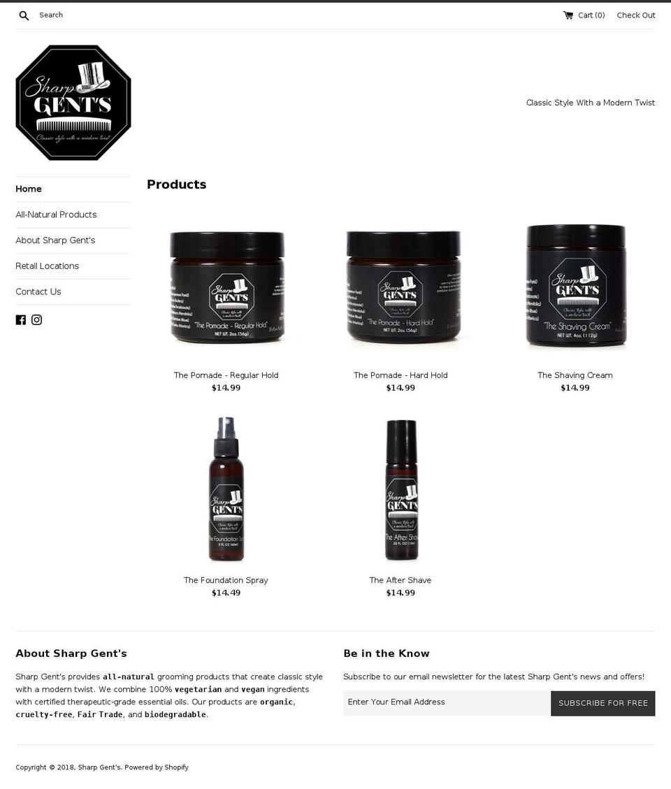 sharpgentscorp.com — Shopify storefront screenshot