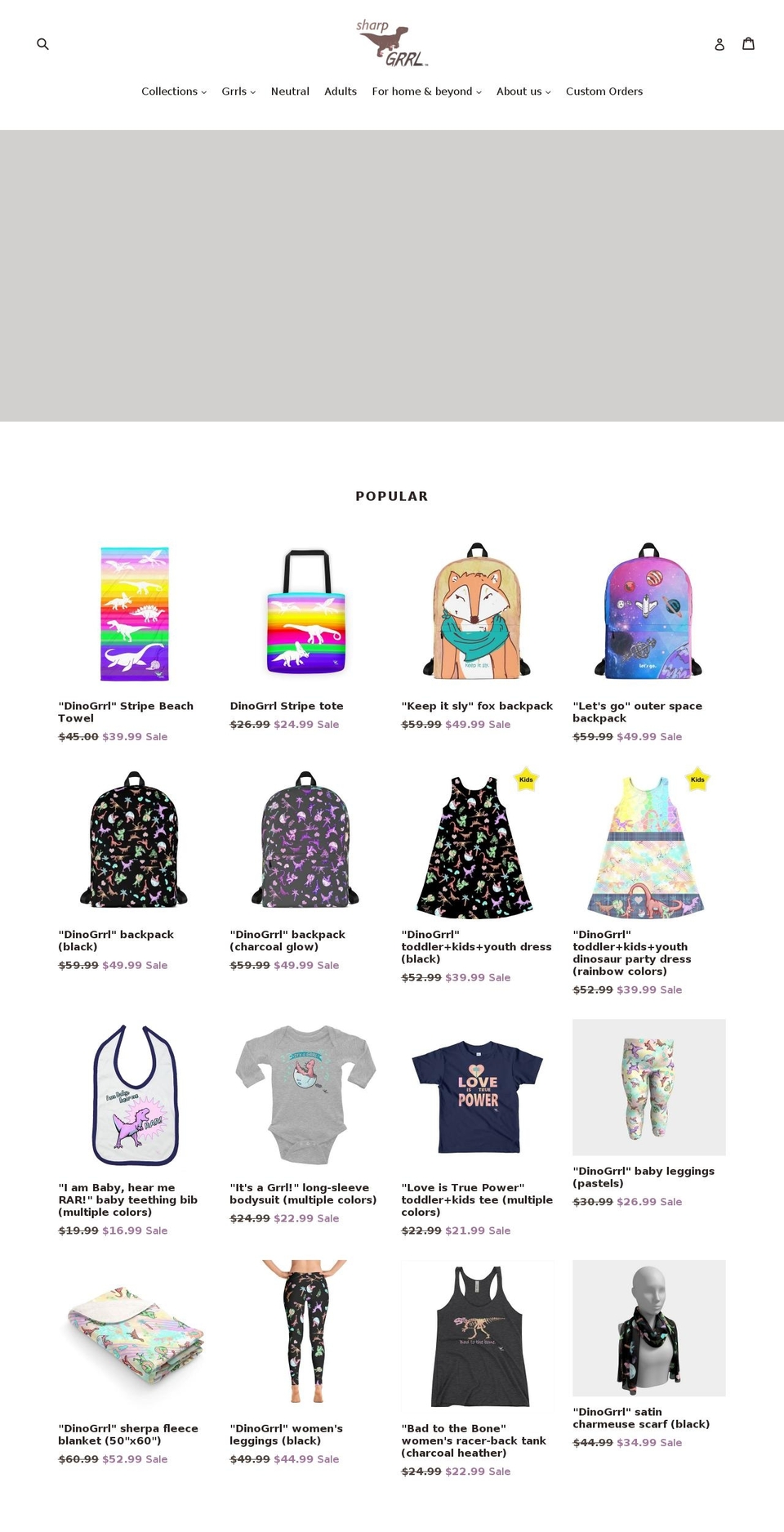 sharpgrrl.com — Shopify storefront screenshot