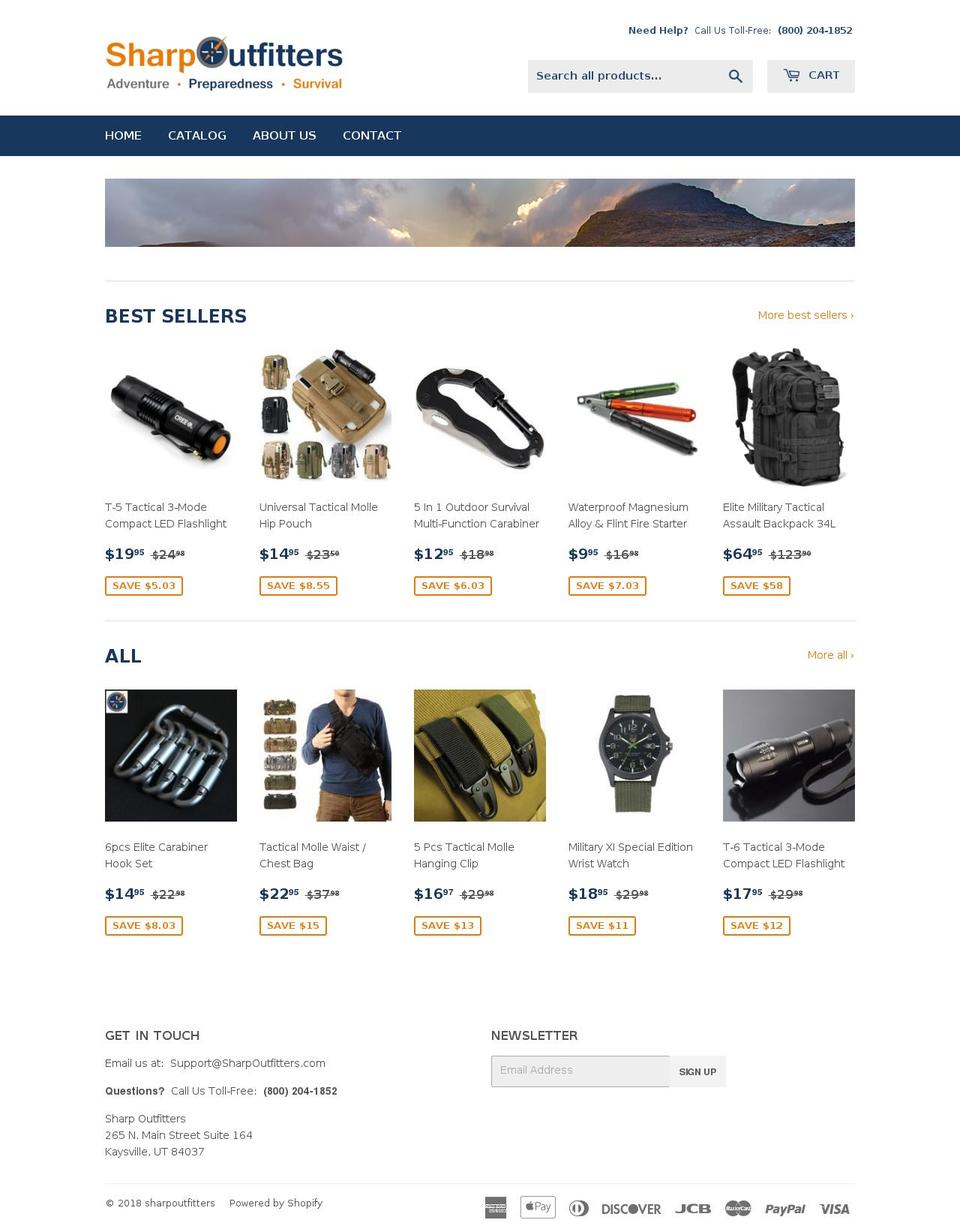 sharpoutfitters.com — Shopify storefront screenshot