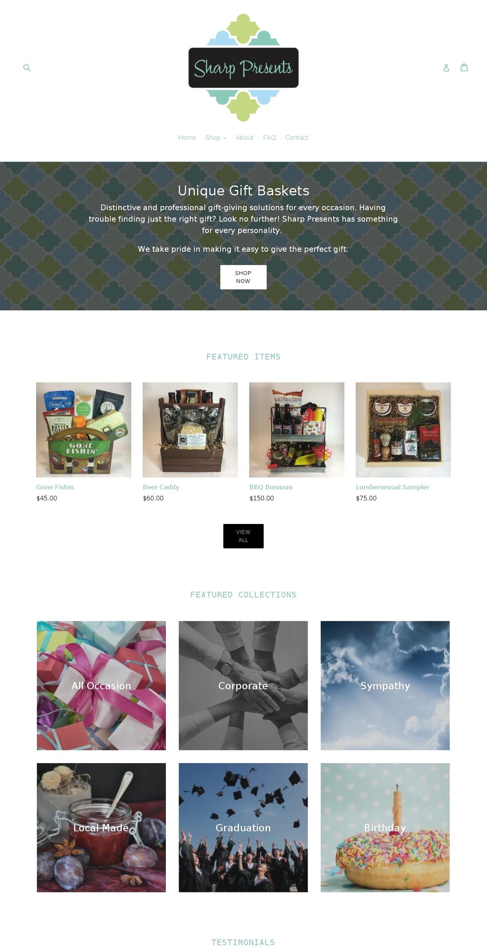 sharppresents.com shopify website screenshot