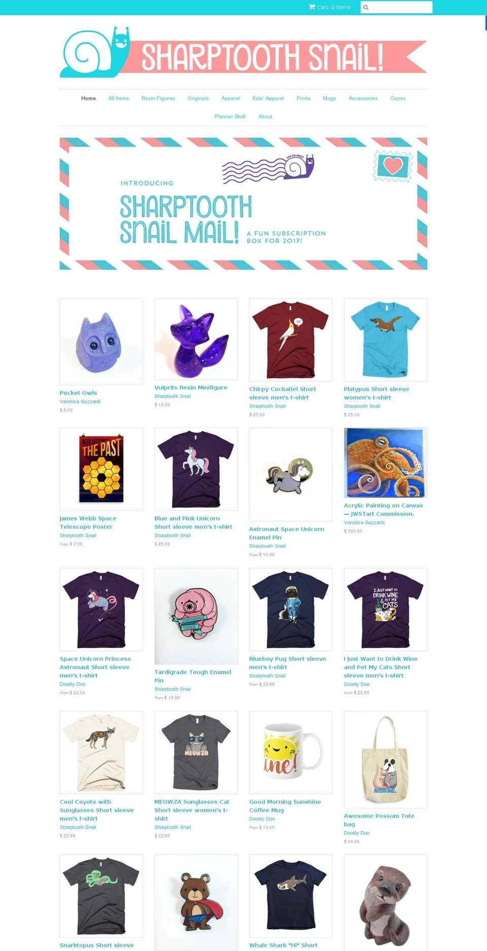 sharptoothsnail.com shopify website screenshot