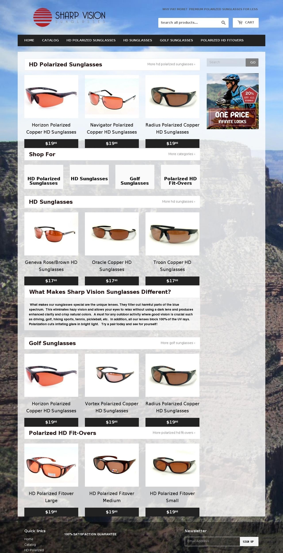 sharpvisionsunglasses.com shopify website screenshot