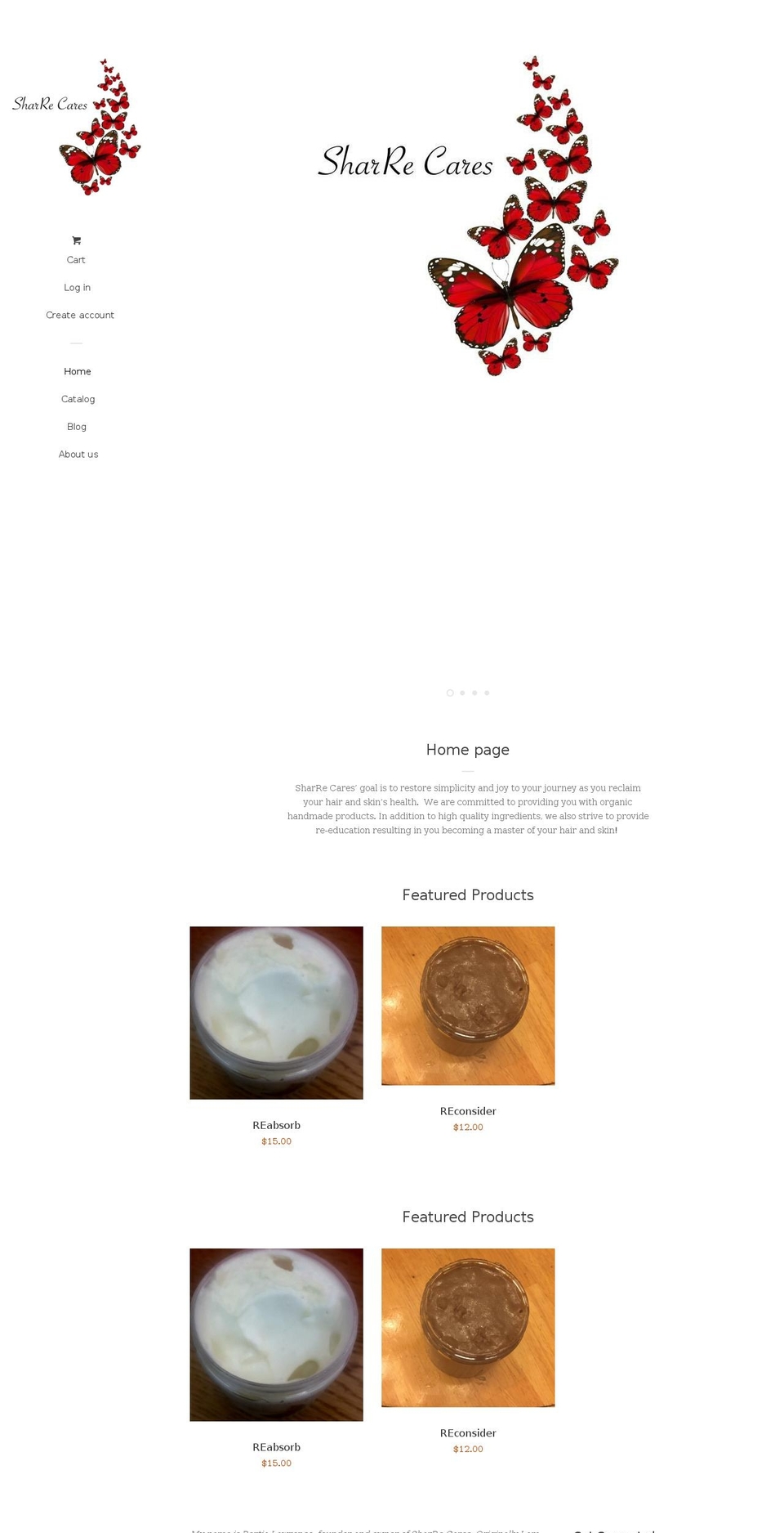 sharrecares.com — Shopify storefront screenshot