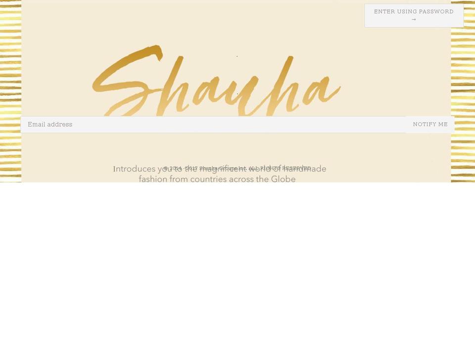 shauha.com — Shopify storefront screenshot