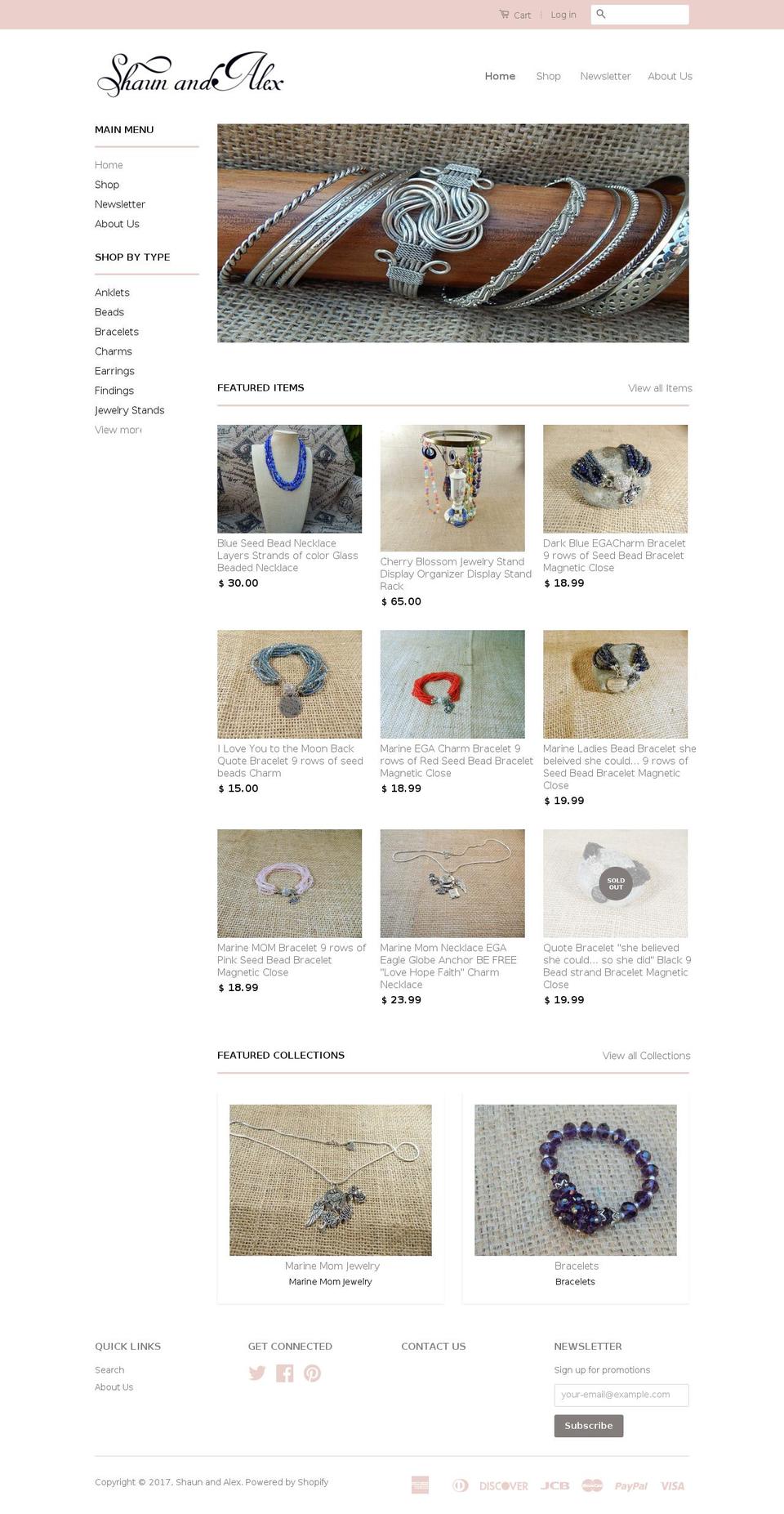 shaunandalex.com shopify website screenshot