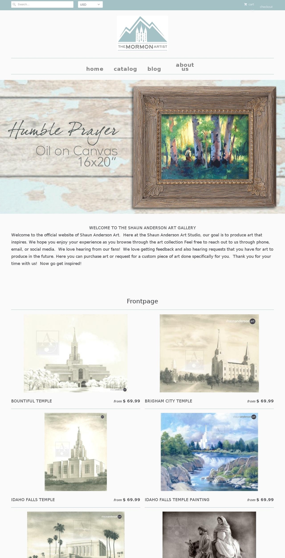 shaunandersonart.com — Shopify storefront screenshot