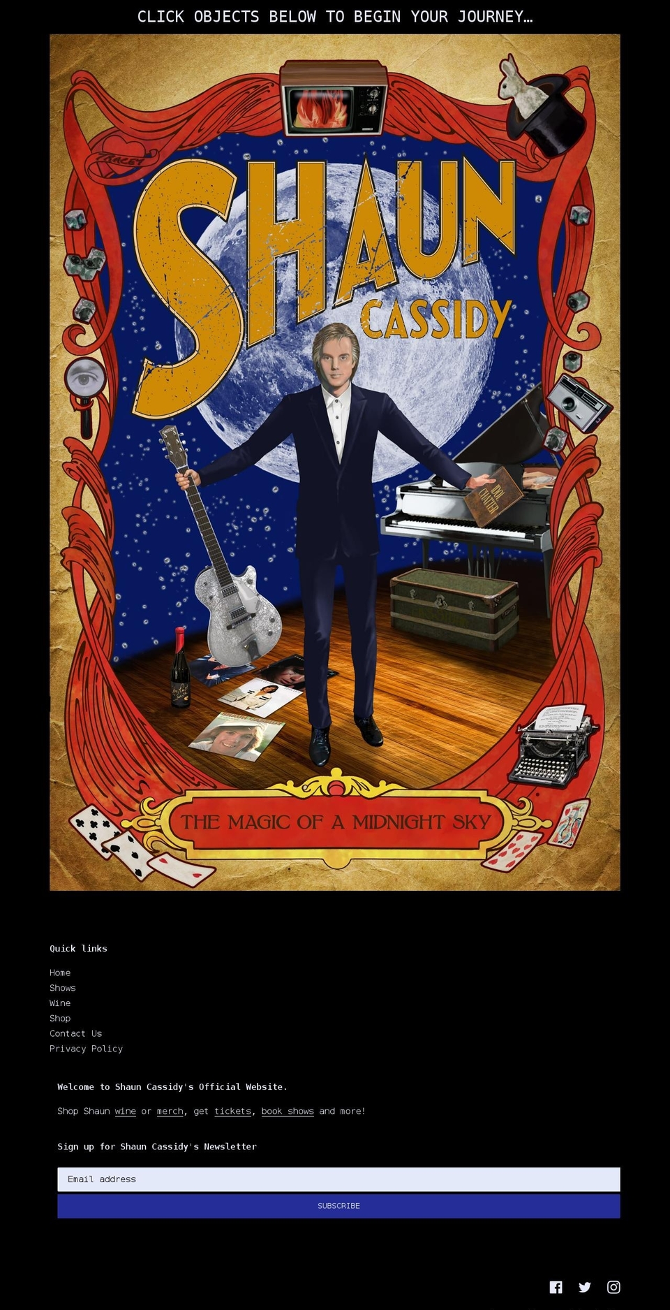 shauncassidy.com shopify website screenshot