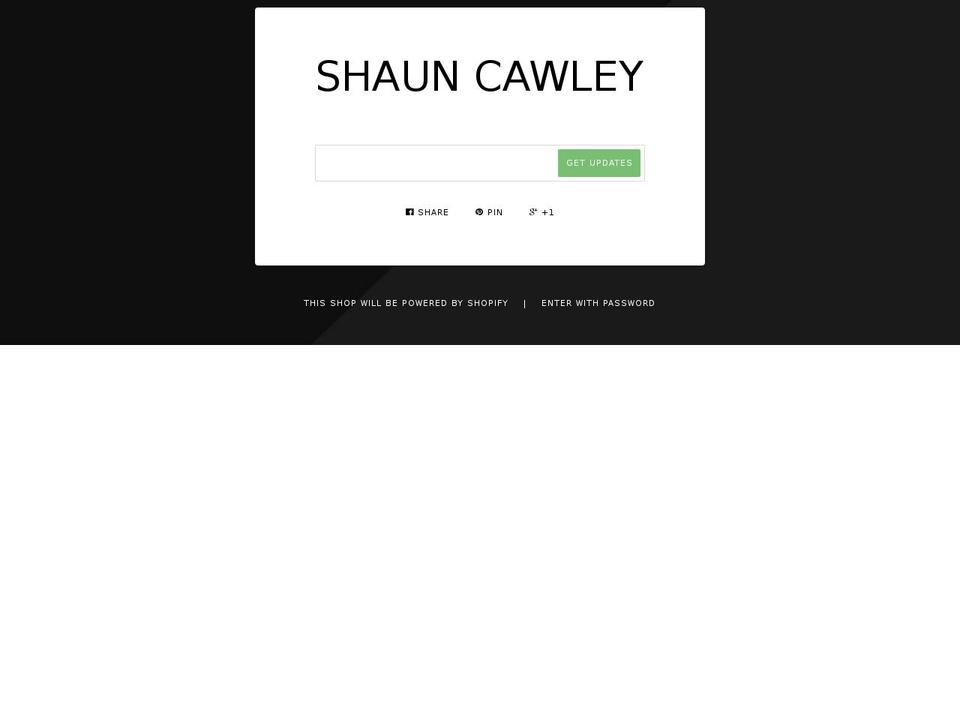 shauncawley.com shopify website screenshot