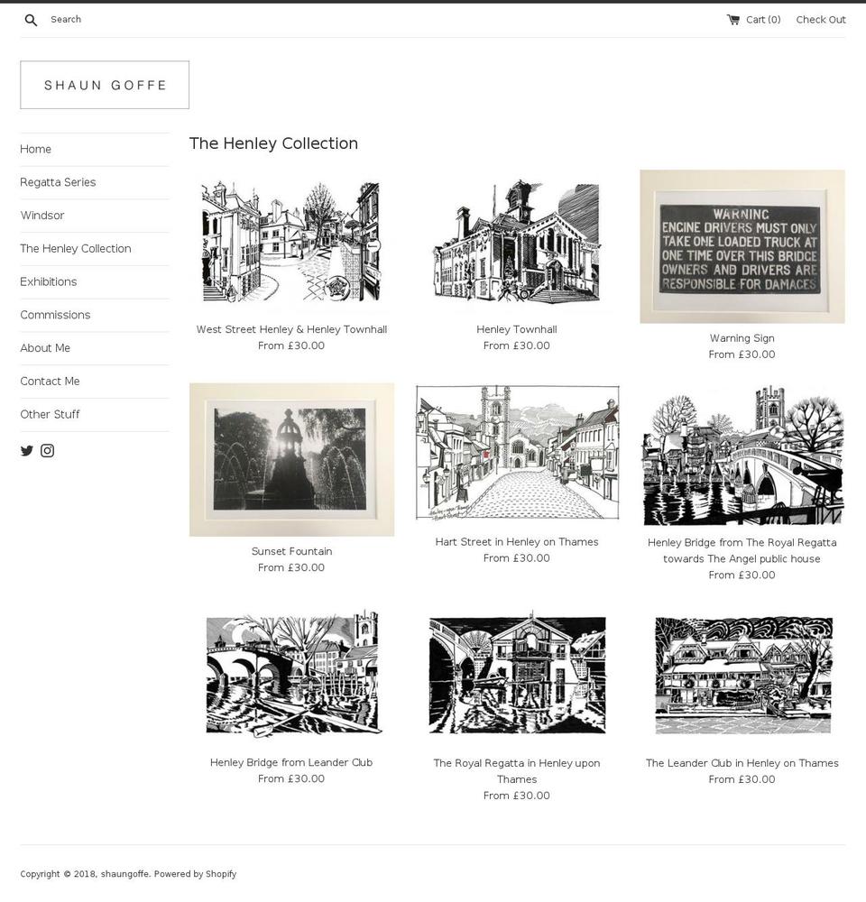 shaungoffedesigns.com — Shopify storefront screenshot