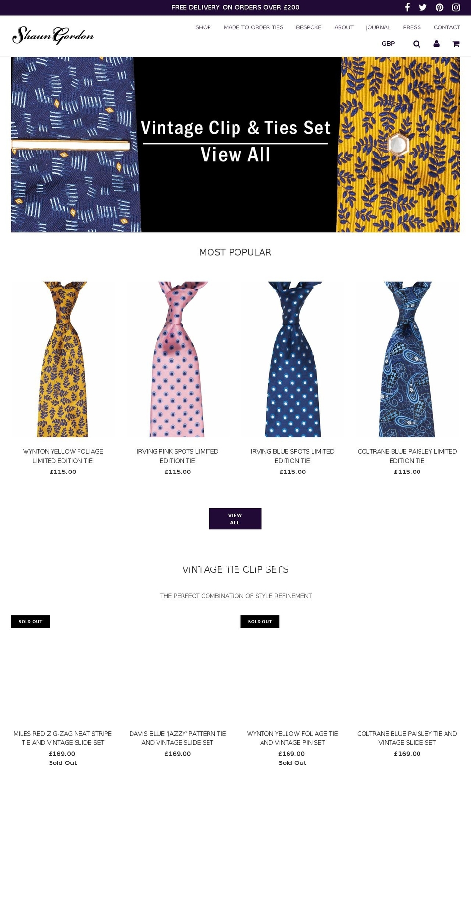 shaungordon.co.uk shopify website screenshot