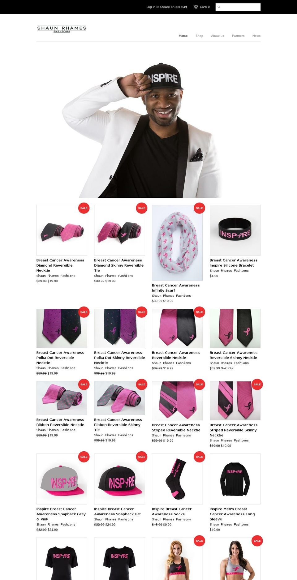 shaunrhames.com shopify website screenshot