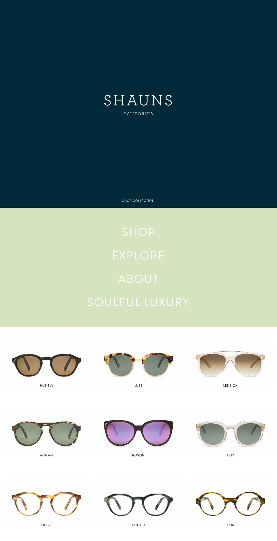 shaunscalifornia.com shopify website screenshot