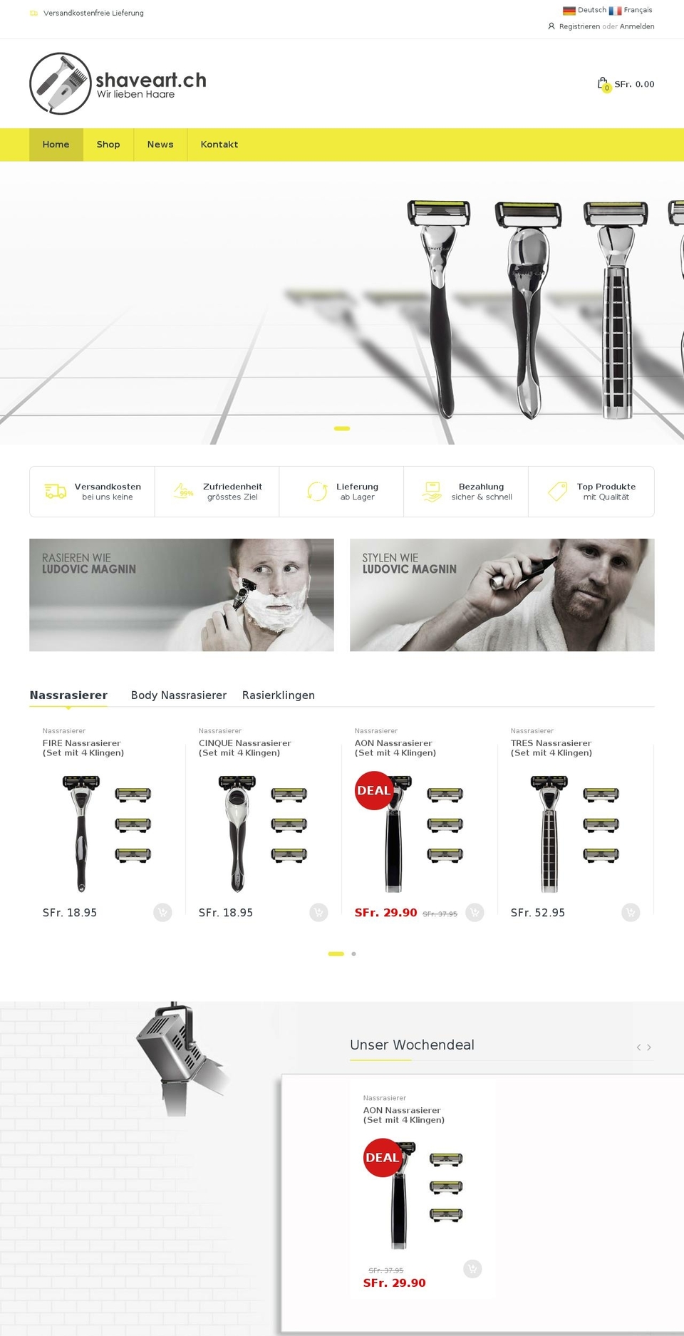 shaveart.ch shopify website screenshot